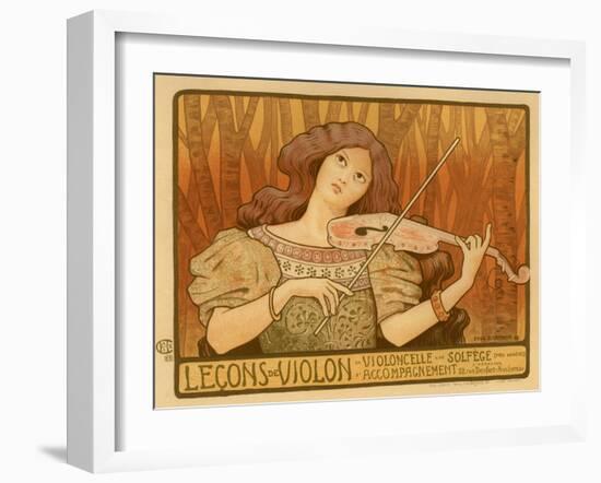 Leçons De Violon, 1898-Paul Berthon-Framed Giclee Print