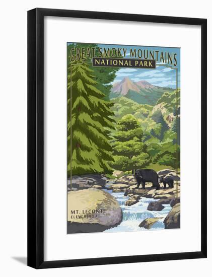 Leconte Creek and Mt. Leconte - Great Smoky Mountains National Park, TN-null-Framed Poster