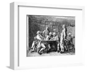 Lecture by Diderot-EJ Meissonier-Framed Art Print