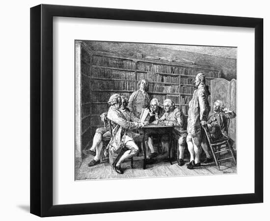 Lecture by Diderot-EJ Meissonier-Framed Art Print