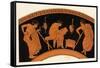 Lecture in Ancient Greece-George Scharf-Framed Stretched Canvas