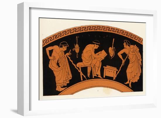 Lecture in Ancient Greece-George Scharf-Framed Art Print
