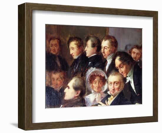 Lecture in the Foyer of the Comedie Francaise, 26 May 1828, c.1830-Francois Joseph Heim-Framed Giclee Print