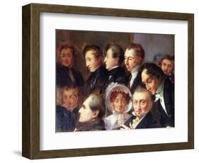 Lecture in the Foyer of the Comedie Francaise, 26 May 1828, c.1830-Francois Joseph Heim-Framed Giclee Print