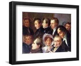 Lecture in the Foyer of the Comedie Francaise, 26 May 1828, c.1830-Francois Joseph Heim-Framed Giclee Print