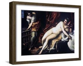 Leda and the Swan, 1550-1560-Jacopo Tintoretto-Framed Giclee Print