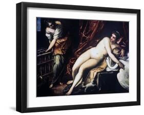 Leda and the Swan, 1550-1560-Jacopo Tintoretto-Framed Giclee Print