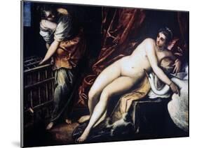 Leda and the Swan, 1550-1560-Jacopo Tintoretto-Mounted Giclee Print