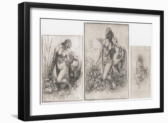 Leda and the Swan, C1504-1506-Leonardo da Vinci-Framed Giclee Print