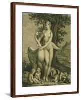 Leda and the Swan, Engraving-Philippe Triere-Framed Giclee Print