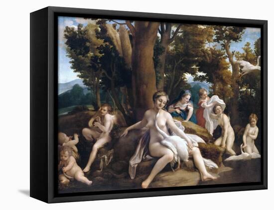 Leda and the Swan-Correggio-Framed Stretched Canvas