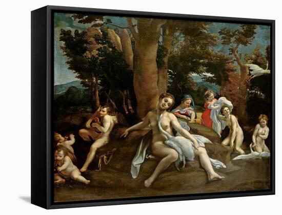 Leda and the Swan-Correggio-Framed Stretched Canvas