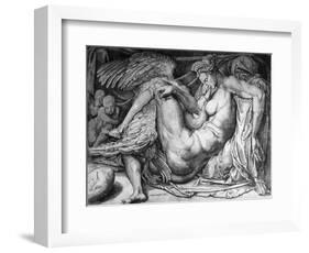 Leda, Engraved by Jacobus Bos, Boss or Bossius (Born circa 1520)-Michelangelo Buonarroti-Framed Giclee Print