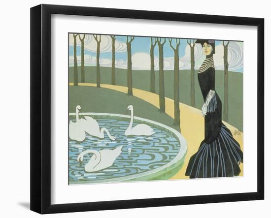 Leda-Gris-Framed Giclee Print