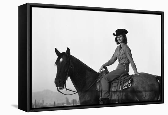 Lee Archer, 24, Riding a Horse at O.B. Llyod Stables in Scottsdale, Arizona, October 1960-Allan Grant-Framed Stretched Canvas