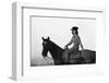 Lee Archer, 24, Riding a Horse at O.B. Llyod Stables in Scottsdale, Arizona, October 1960-Allan Grant-Framed Photographic Print