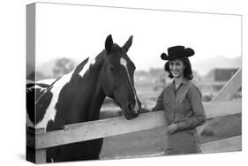 Lee Archer, 24, Riding a Horse at O.B. Llyod Stables in Scottsdale, Arizona, October 1960-Allan Grant-Stretched Canvas