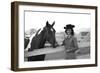 Lee Archer, 24, Riding a Horse at O.B. Llyod Stables in Scottsdale, Arizona, October 1960-Allan Grant-Framed Photographic Print