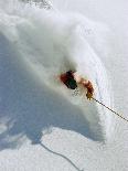 Dave Richards Skiing in Deep Powder Snow-Lee Cohen-Framed Stretched Canvas