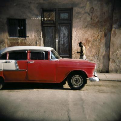 Old Red Car, Havana, Cuba, West Indies, Central America