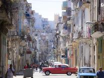Old Red Car, Havana, Cuba, West Indies, Central America-Lee Frost-Photographic Print