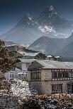 Teahouses with Mt. Ama Dablam in background.-Lee Klopfer-Photographic Print