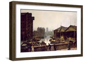 Leeds Bridge, 1880-John Atkinson Grimshaw-Framed Giclee Print