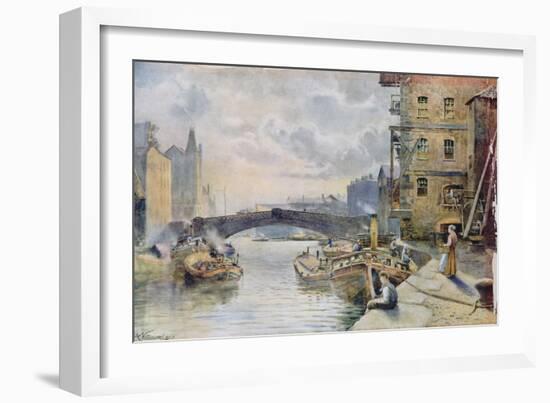 Leeds Bridge from Aire and Calder Navigation Wharf, 1911-Arthur Netherwood-Framed Giclee Print