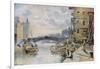 Leeds Bridge from Aire and Calder Navigation Wharf, 1911-Arthur Netherwood-Framed Giclee Print