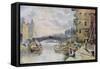 Leeds Bridge from Aire and Calder Navigation Wharf, 1911-Arthur Netherwood-Framed Stretched Canvas