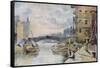 Leeds Bridge from Aire and Calder Navigation Wharf, 1911-Arthur Netherwood-Framed Stretched Canvas