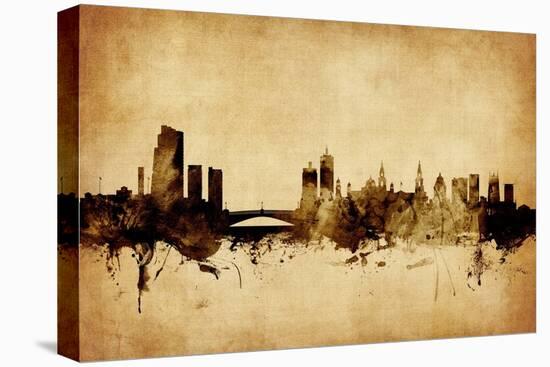 Leeds England Skyline-Michael Tompsett-Stretched Canvas