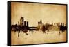 Leeds England Skyline-Michael Tompsett-Framed Stretched Canvas