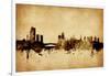 Leeds England Skyline-Michael Tompsett-Framed Art Print