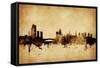 Leeds England Skyline-Michael Tompsett-Framed Stretched Canvas