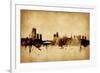 Leeds England Skyline-Michael Tompsett-Framed Art Print