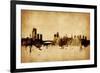 Leeds England Skyline-Michael Tompsett-Framed Art Print