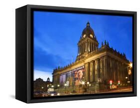 Leeds Town Hall at Dusk, Leeds, West Yorkshire, Yorkshire, England, United Kingdom, Europe-Mark Sunderland-Framed Stretched Canvas