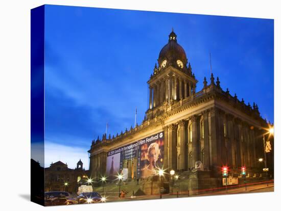 Leeds Town Hall at Dusk, Leeds, West Yorkshire, Yorkshire, England, United Kingdom, Europe-Mark Sunderland-Stretched Canvas