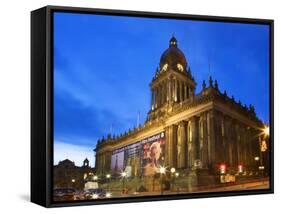 Leeds Town Hall at Dusk, Leeds, West Yorkshire, Yorkshire, England, United Kingdom, Europe-Mark Sunderland-Framed Stretched Canvas