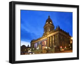 Leeds Town Hall at Dusk, Leeds, West Yorkshire, Yorkshire, England, United Kingdom, Europe-Mark Sunderland-Framed Photographic Print