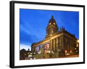 Leeds Town Hall at Dusk, Leeds, West Yorkshire, Yorkshire, England, United Kingdom, Europe-Mark Sunderland-Framed Photographic Print