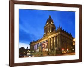 Leeds Town Hall at Dusk, Leeds, West Yorkshire, Yorkshire, England, United Kingdom, Europe-Mark Sunderland-Framed Photographic Print