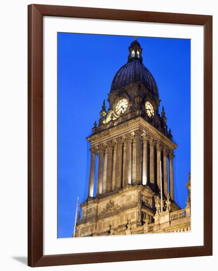 Leeds Town Hall at Dusk, Leeds, West Yorkshire, Yorkshire, England, United Kingdom, Europe-Mark Sunderland-Framed Photographic Print