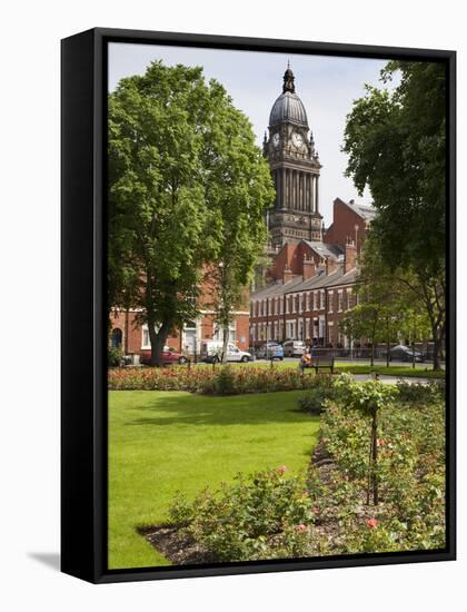 Leeds Town Hall from Park Square, Leeds, West Yorkshire, Yorkshire, England, United Kingdom, Europe-Mark Sunderland-Framed Stretched Canvas