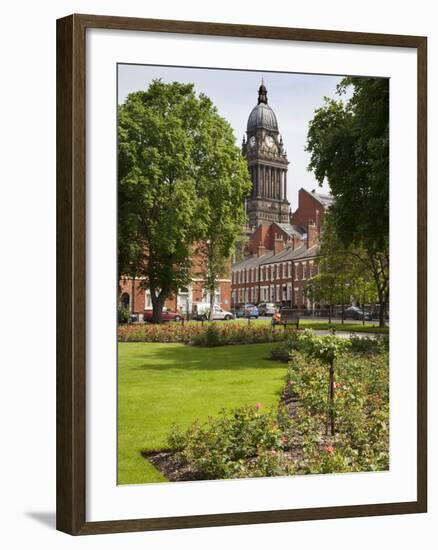 Leeds Town Hall from Park Square, Leeds, West Yorkshire, Yorkshire, England, United Kingdom, Europe-Mark Sunderland-Framed Photographic Print