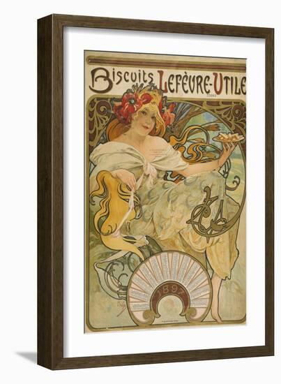 Lefevre-Utile Biscuits, 1897-Alphonse Mucha-Framed Giclee Print