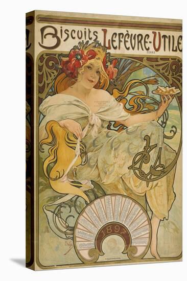 Lefevre-Utile Biscuits, 1897-Alphonse Mucha-Stretched Canvas