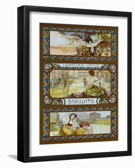 Lefevre-Utile, Biscuits, C.1910-Alphonse Mucha-Framed Giclee Print