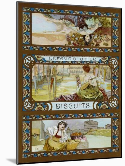 Lefevre-Utile, Biscuits, C.1910-Alphonse Mucha-Mounted Giclee Print
